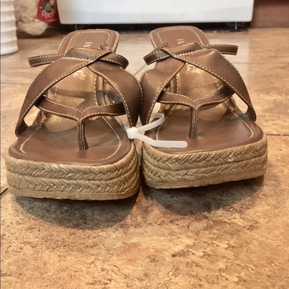 Vintage platform 90’s Y2k wedge 9 brown sandal - Picture 4 of 7